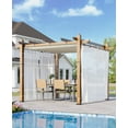 thumbnail image 2 of BouPower 10x10/10x13 Ft Outdoor Aluminum Pergola, Heavy-Duty Woodgrain Patio Pergola with Retractable Canopy Sun Shade & Side Mesh Curtain, Metal Gazebo for Existing Deck Backyard Garden, Blue, 2 of 7