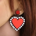 thumbnail image 2 of Pendientes de Cristal Zulema Perno prisionero del corazón del melocotón, 2 of 8