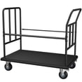 thumbnail image 2 of HOHYN 42.5" Luggage Cart with Wheels, Black Bellman Cart with 850 lb Capacity & 5" Quiet Wheels, 360° Anti-Collision Design for Hotel, Airport, and Commercial Use, 2 of 8