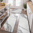 thumbnail image 2 of White Gray Rose Gold Marble Pattern Kitchen Rugs Sets Of 3,Kitchen Runner Rugs Non Skid Washable,Decorative Kitchen Floor Mats for Kitchen,Sink,Laundry,17"x30"+ 17"x47" + 17"x59", 2 of 6