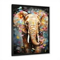 thumbnail image 2 of Designart "Pop Art Elephant Dreams" Animals Framed Wall Art - Traditional Grey Elephant Hallway Framed Wall Art Decor, 2 of 6