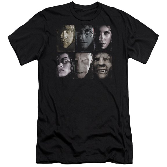 Harry Potter - Horizontal Heads - Premium Slim Fit Short Sleeve Shirt - Large
