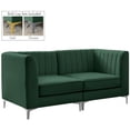thumbnail image 3 of Meridian Furniture Alina Sectionnel Modulaire en Velours Vert, 3 of 16