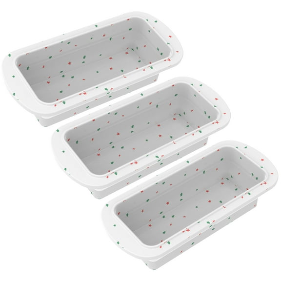Ikoopy 3 Pcs Silicone Bread Loaf Pan with Metal Reinforced Frame Rectangular Foldable Bread Pans Easy Release Loaf Pans Reusable Baking Mold Pans for Homemade Bread Cakes Meatloaf Pie