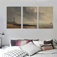 thumbnail image 3 of ONETECH Farmhouse Still Life Picture Living Room - Warm Muted Coastal Seascape Boat Oil Painting - 12''x16''X3 Panels Print- Rustic Vintage Decor for Bedroom - Art Deco Wall Art for Kitchen -, 3 of 4
