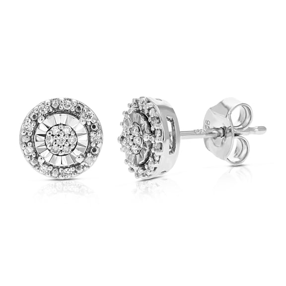 Vir Jewels 1/10 CTTW Lab Grown Diamond Composite Earrings in Sterling Silver With Push Backs For Women