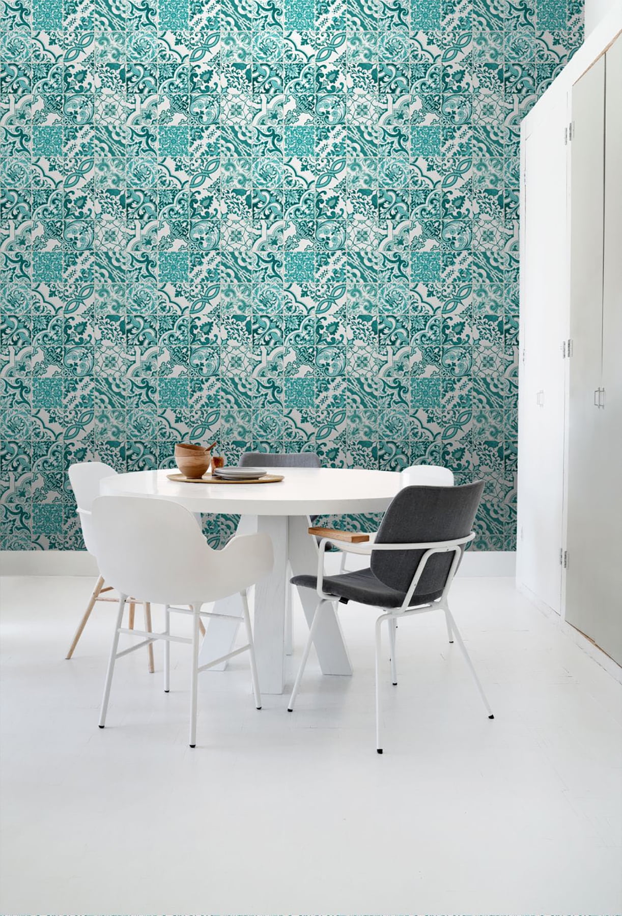 ESTA Home Cohen Turquoise Tile Wallpaper, 20.5-in by 33-ft