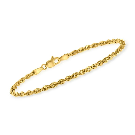 Ross-Simons 14kt Yellow Gold 2.6mm Rope-Chain Bracelet, Women's, Adult