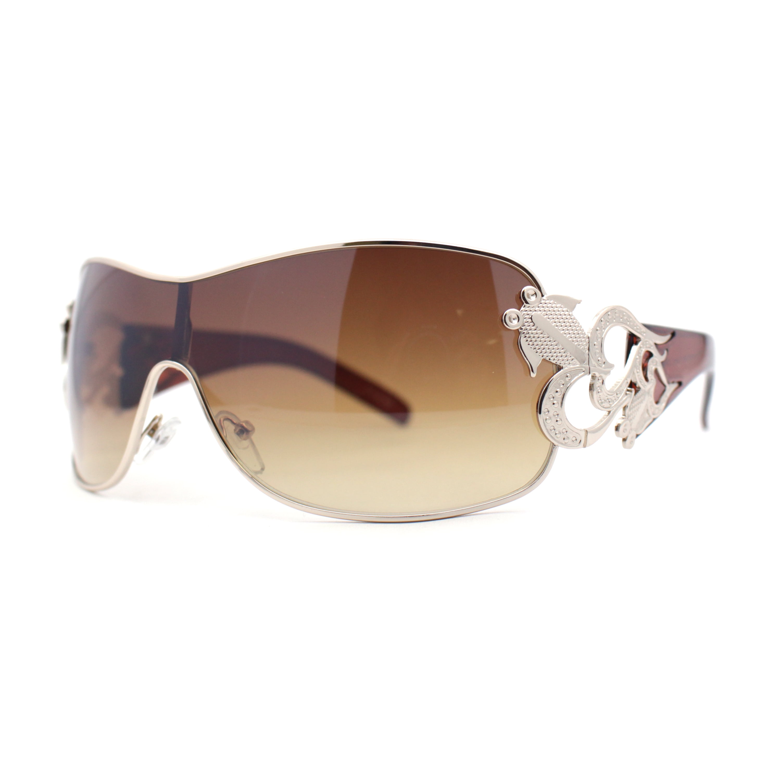 FRYE & CO Women's Geometric Gold Tone Metal Frame  UV  Protection Sunglasses