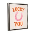 thumbnail image 4 of Stupell Industries Lucky You Horseshoe Typography Painting Gray Floater Framed Canvas Art Print Wall Art, 17 x 21, 4 of 10