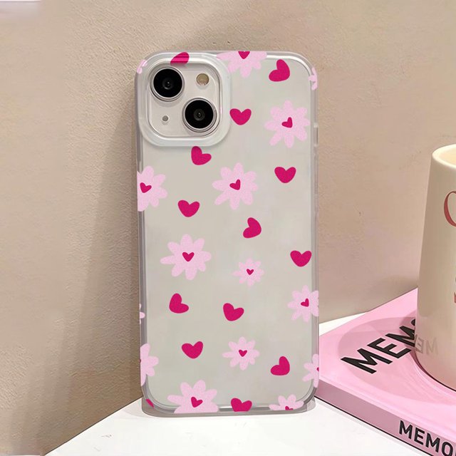 Love Heart Phone Case For iPhone 13 Case for iPhone 11 15 16 12 14 Pro Max Mini Shockproof Translucent Clear Cover Soft Funda JO82 For iPhone 12Pro Max