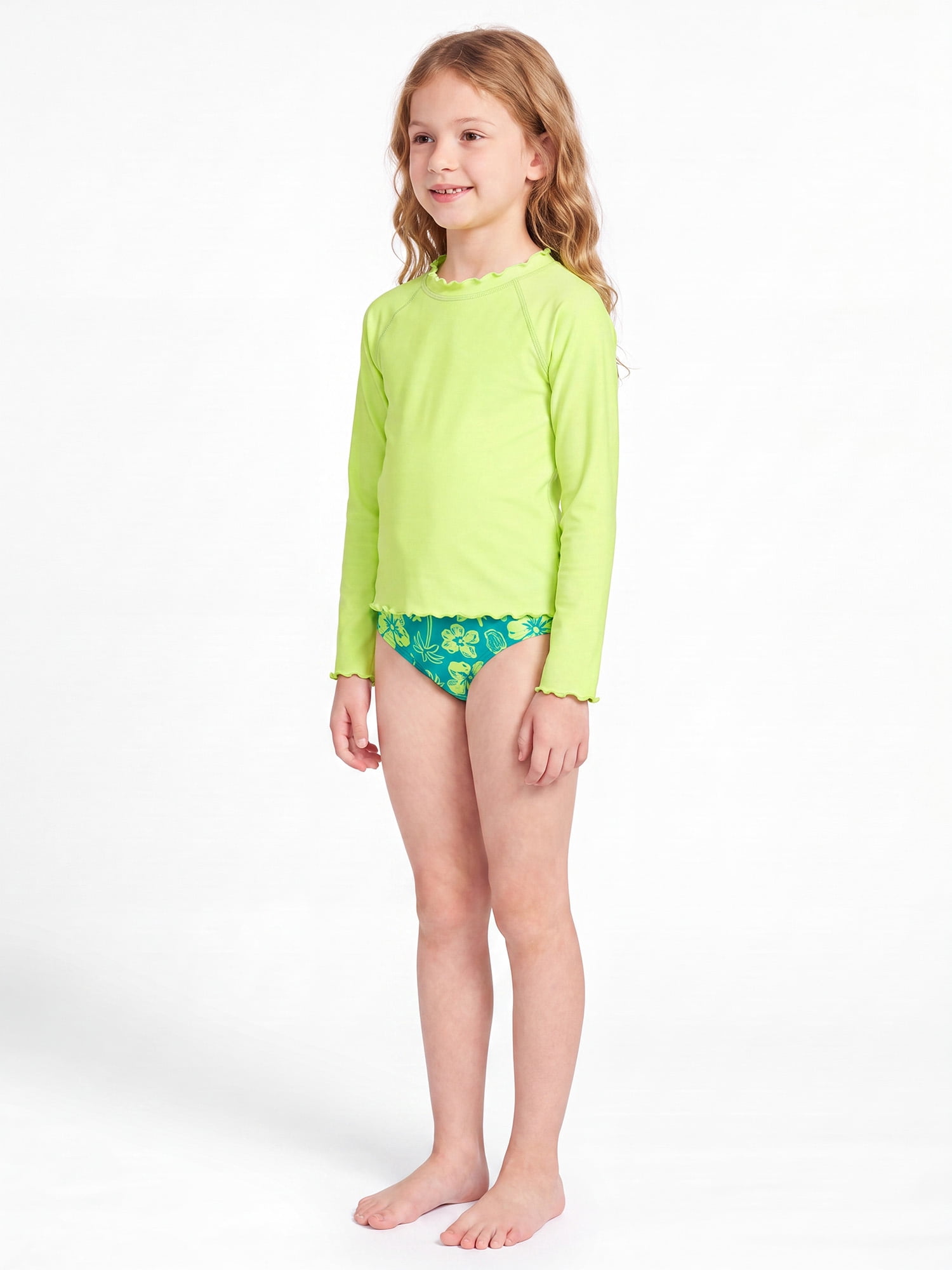Ocean Gear Girls Swim Long Sleeve Rash Guard, Sizes 4-18