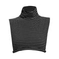 thumbnail image 3 of Soporte cuello falso desmontable cuello falso media gargantilla Collar niñas negro rayas Colcomx Collar falso de algodón para mujer, 3 of 8
