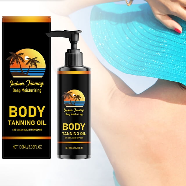 QIPOPIQ Moisturizing Tanning Oil Moisturizing Body Oil, Tan Enhancer Hydrating, Quick Drying, Tanning Dry-Oil for a Natural, copper Look