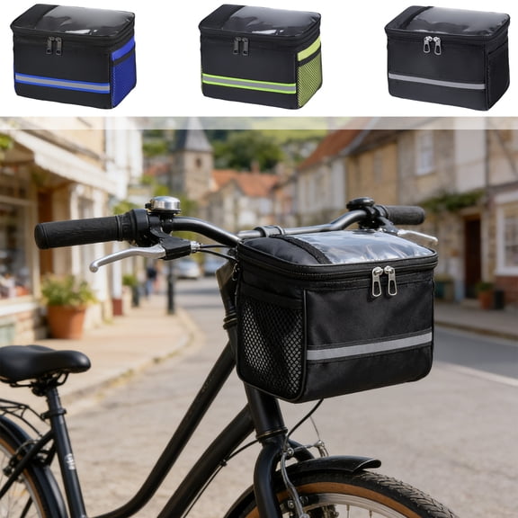 Bike Top Tube Handlebar Bag Waterproof Large Capacity with Clear Phone Mount for Bikepacking and Commuting