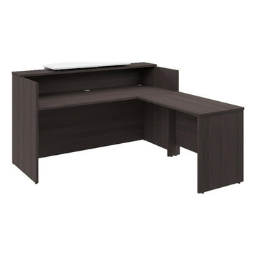 Arrive 72W x 72D L Shaped Reception Desk in Storm Gray - Engineered Wood