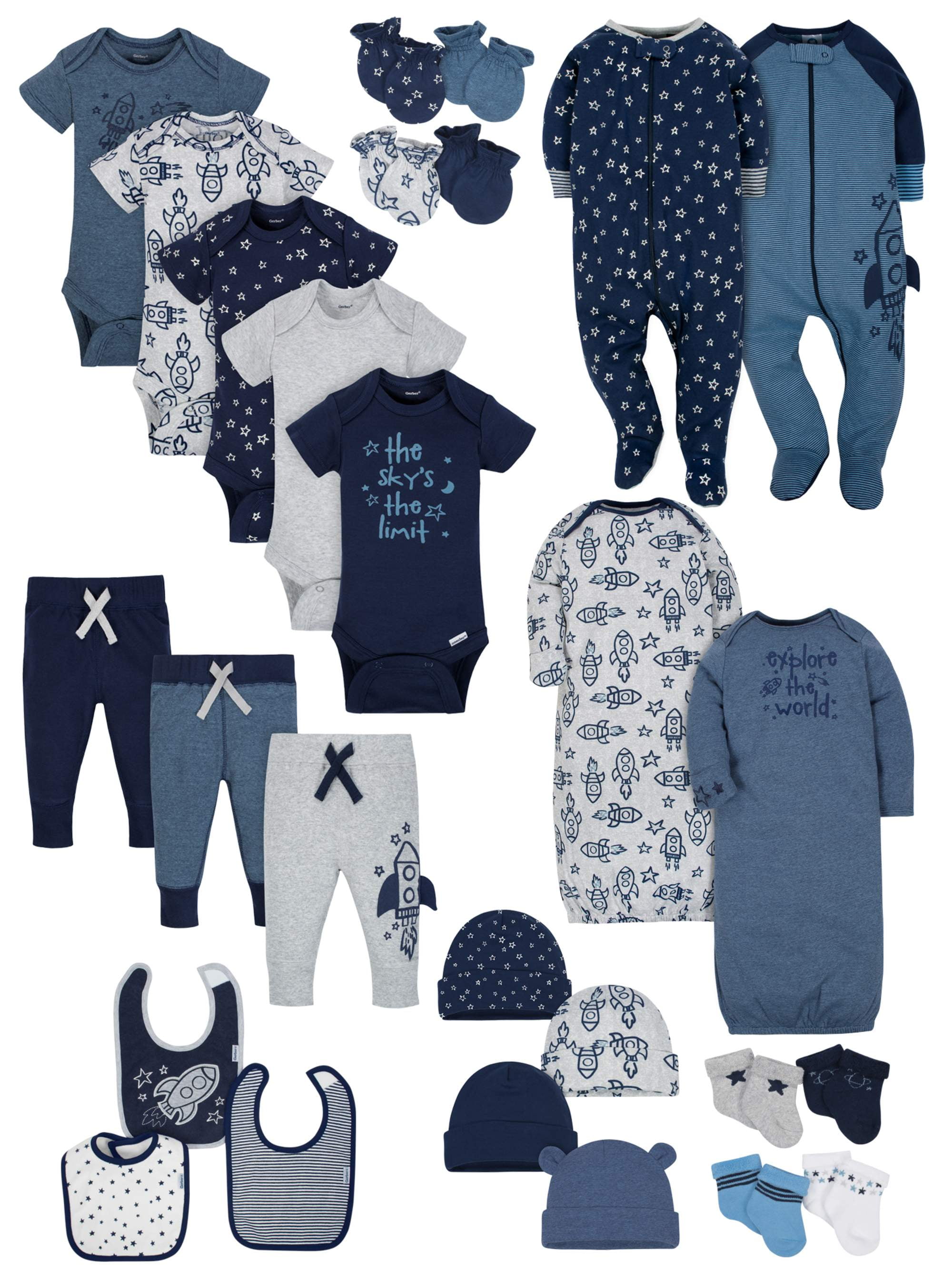 Gerber Gerber Organic Cotton Baby Shower Baby Essentials Set, 27