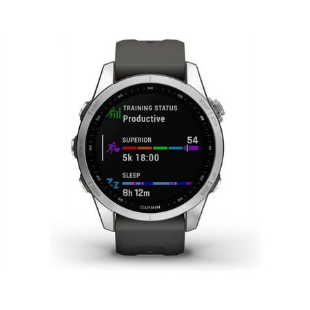 Garmin fenix 7S 42mm Multisport GPS Smartwatch, Silver with Graphite Band