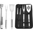 thumbnail image 1 of Juego de herramientas para barbacoa, juego de 3 accesorios profesionales para parrilla de acero inoxidable con bolsa de almacenamiento con asa, kit de utensilios para barbacoa y acampada, espátula, p, 1 of 5