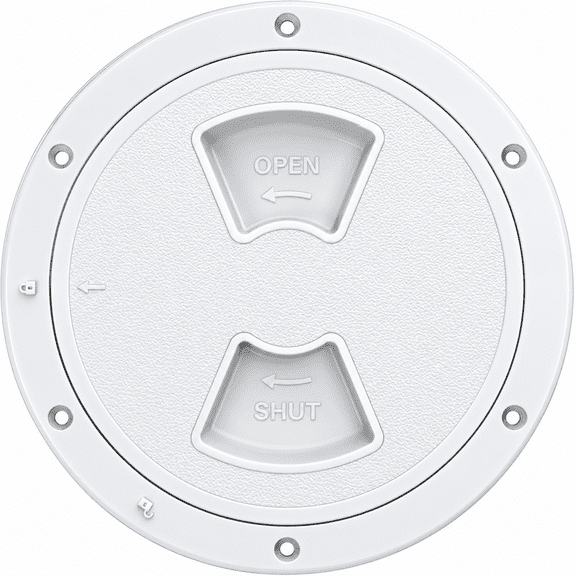 SEAFLO 02-Series 8" Marine Circular Deck Plate/Boat Inspection Access Hatch - w/Detachable Cover, ABS, Corrosion/UV Resistant, Non-Slip for Boat & Yacht, 4-Year Warranty (White, 8”)