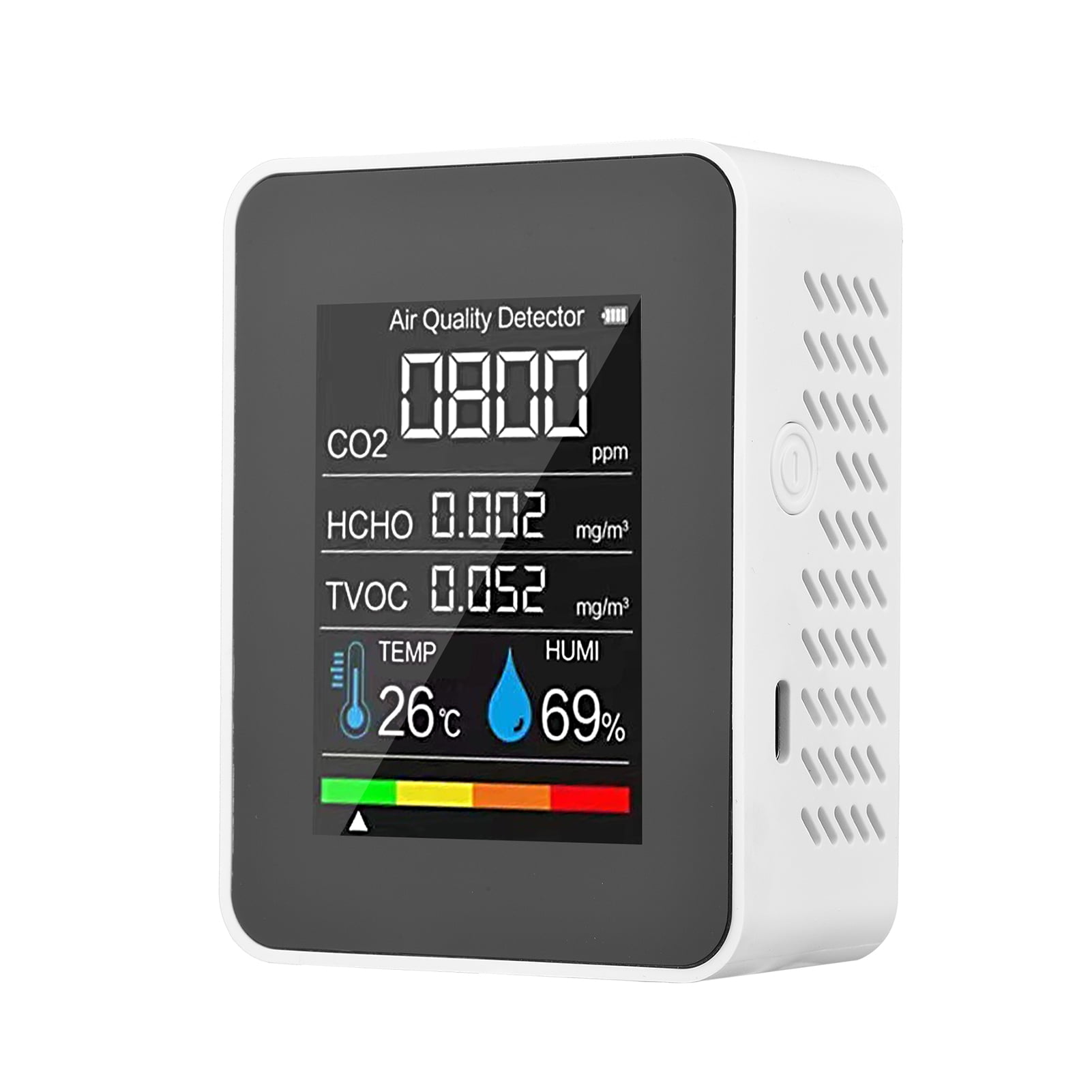 Indoor CO2 Detector Air Quality Monitor PM2.5 PM10 Formaldehyde HCHO TVOC CO2 LCD Digital Detector