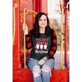 thumbnail image 3 of KimSoong Women Plus Size Christmas Shirt Gnomes Plaid Graphic Casual Long Sleeve Crew Neck Top, 3 of 5
