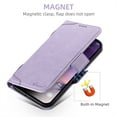 thumbnail image 4 of Allytech Wallet Case for iPhone 15, [Support Wireless Charging], Luxury PU Leather Kickstand Magnetic Clasp Cover with Card Slots & Cash Pocket, Shockproof Anti-Drop Protective Shell - Purple, 4 of 7