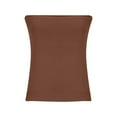 thumbnail image 3 of Felirenzacia Tube Tops for Women Going Out Strapless Crop Tops Sleeveless Bandeau Summer Y2k Cute Clothes,Coffee,S, 3 of 7