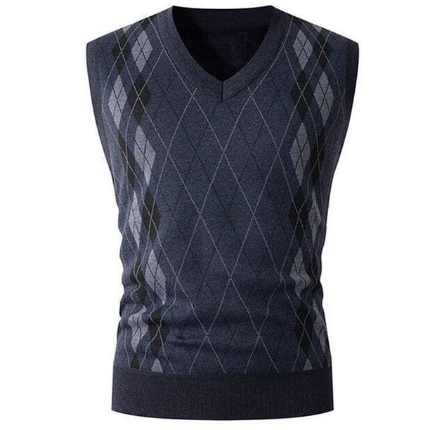 Camiseta sin mangas con cuello en V para hombre, de color liso, de punto, con cuello redondo, elástica, de poliéster