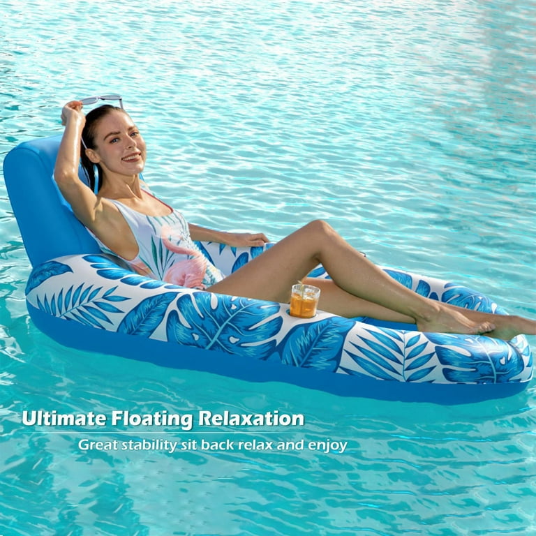 Musatteng Inflatable Swimming Pool Float Chair Lounger Portable Multi Functional Pool Water Floating Bed For Relaxation And Rest Baby Head Bed
