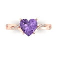 thumbnail image 2 of 2.1ct heart cut alexandrite 18k rose gold Bridal Wedding Engagement Promise Anniversary Ring for Women size 9.25, 2 of 7