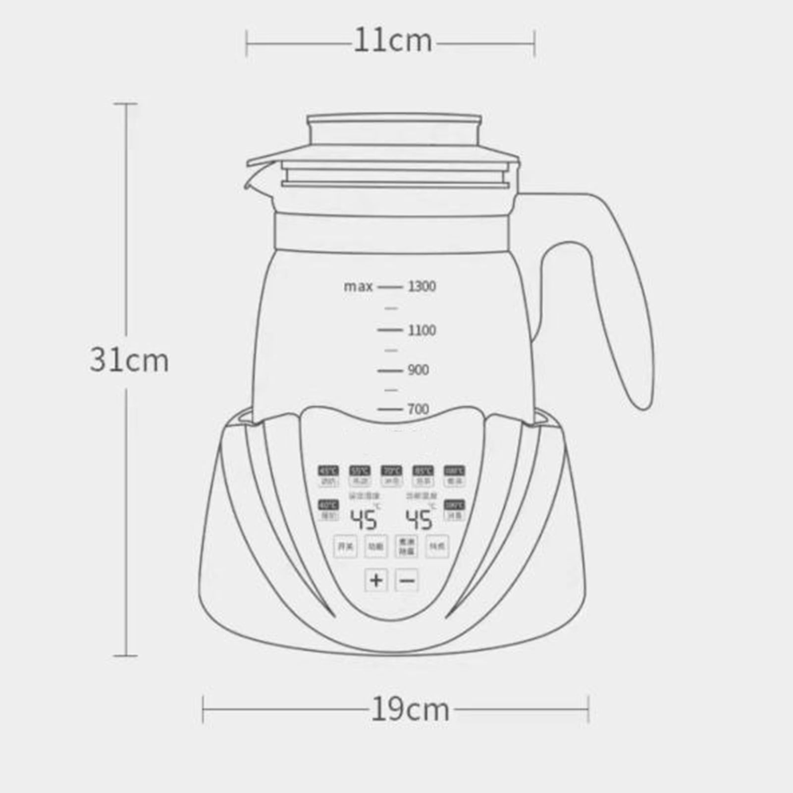 Glass electric Kettles, Multifunctional Tea Maker Kettle,6 Functions Tea Maker, Split Cup Body, Smart Touch,Soup Kettle for Home and Office