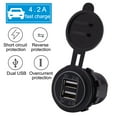 thumbnail image 2 of [5 Pack] 12V USB Outlet, Dual USB Quick Charger Socket Waterproof Power Outlet 12V/24V 2.1A & 2.1A for Car Golf Cart Boat Marine Bus Truck RV Marine Motorcycle, Blue LED C80, 2 of 3