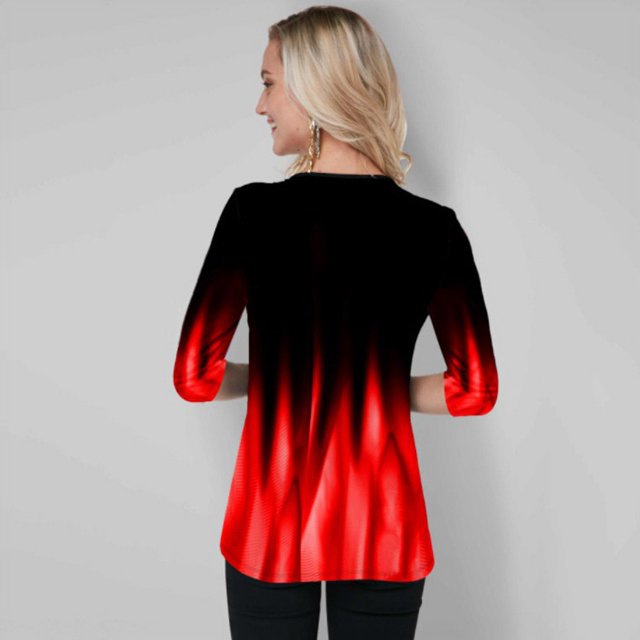 Jersey de temperamento informal transfronterizo con cuello en V camiseta suelta de mujer verde M Eccomum Blanca XXL