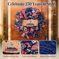thumbnail image 2 of Anniversary Patriotic Wreath, 4th of July Wreath for Front Door with Wooden Eagle Sign & Red White Blue Ribbon, 15 Inch, 2 of 8