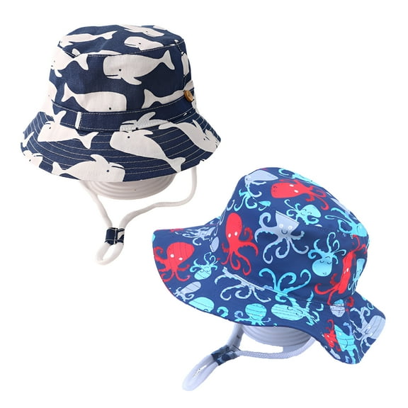 TELOLY 2Pcs Baby Sun Hat,Quick Adjustability Toddler Sun Hat,Perfect Fit Infant Sun Hat,Style4