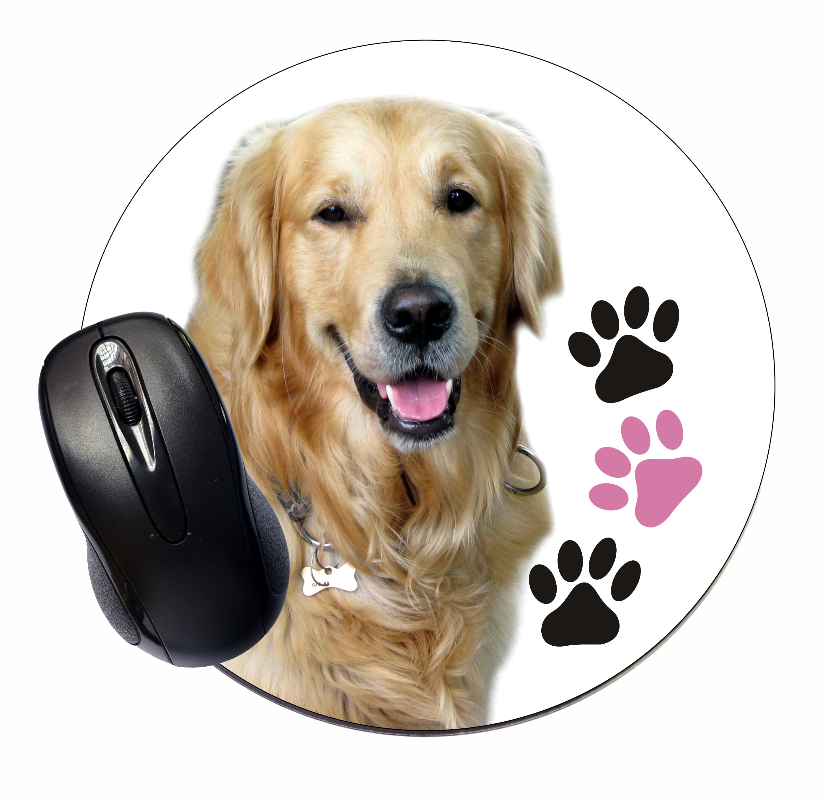 Mouse Mat Pad Mousepad Cute Desk Round Circle Mousemat Golden Retriever
