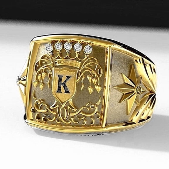New Men's Bohemia Soldier Badge Armor Ring