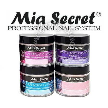 Mia Secret Acrylic Powder 2 oz x 4 (Clear/Natural Pink/Pink/White)