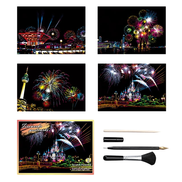 Scratch Art City Scenery Building Painting Paper DIY Scratchboard