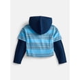 thumbnail image 2 of Wonder Nation Boys' Layered Look Hoodie Tee with Long Sleeves, Sizes 4-18, 2 of 3