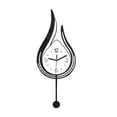 thumbnail image 1 of Reloj de pared decorativo de acrílico, silencioso, fácil de leer, con péndulo. Marco negro, 1 of 9