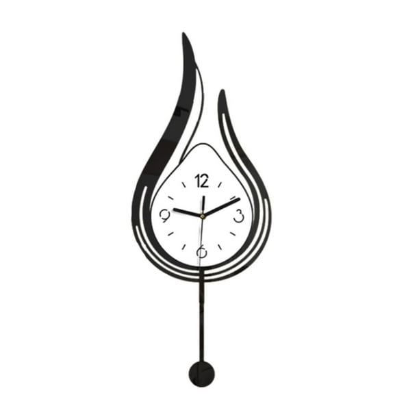 Reloj de pared acrílico con adorno silencioso para decoración de pared para el hogar, aula y escuela. Marco negro