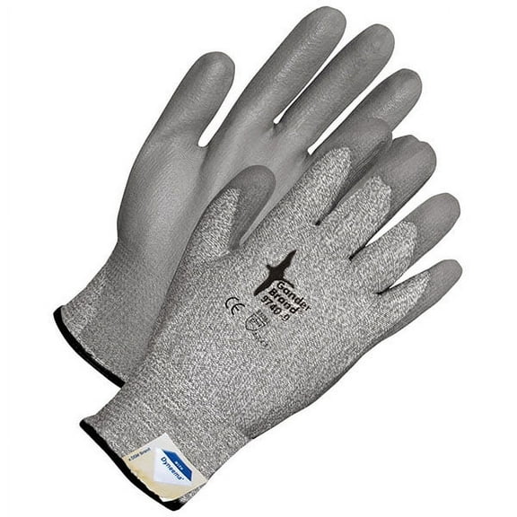 Bob Dale 99-1-9740-10 Seamless Knit Dyneema® Cut Level 3 Grey Polyurethane Palm, Size 10