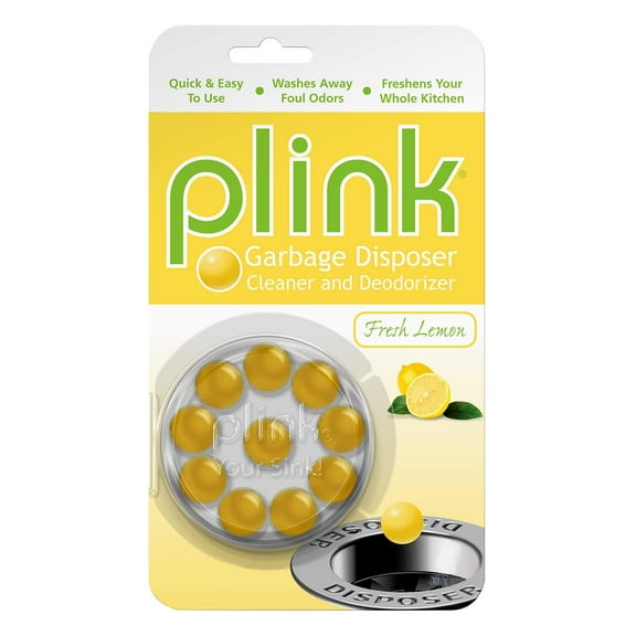 Plink Garbage Disposal Freshener & Cleaner, Washes Away Foul Odors, Lemon Scent, 10 Uses per Pack, 3-Pack