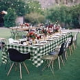thumbnail image 2 of 60 x 84 Inch Checkered Tablecloth Rectangle - Waterproof and Wrinkle Resistant Table Cloth for Picnic, Dinner and Party, Washable Polyester Fabric, Forest Green and White Gingham Pattern, 2 of 6