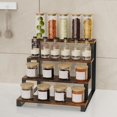thumbnail image 3 of Wooden Display Riser Stand, 4 Tier Display Risers Cabinet Organizer, Widened Display Rack Shelf Kitchen Counter Shelf Perfume Organizer Stand for Party, Makeup, Figure, Dolls Collection, Condiment, 3 of 8