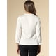 thumbnail image 5 of Blusa de satén Allegra K con cuello volantes y puño elástico Mujer Blanco Talla L, 5 of 6