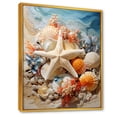 thumbnail image 2 of Designart "Starfish Sands in Orange and Blue I" Coastal Framed Wall Art - Coastal Orange Coastal Tropical Bedroom Framed Canvas Wall Art, 2 of 6