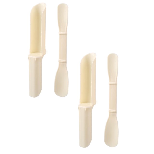 Oleegame 2PC Compact Serving Tongs Small Food Rice Meat Dumplings Maker Kitchen Makes Meatball Artifact Processing Spoon Fish Slippery Food Processor Rice Meat Dumplings Scoop Beige